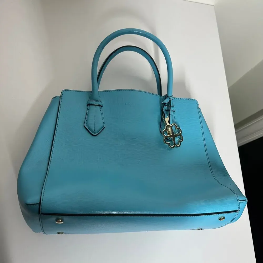 LK Bennett Women's Light Blue Handle Tote Bag Purse Spring